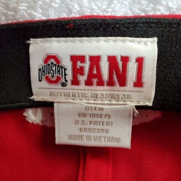 Ohio State FAN 1 Baseball Hat OSFM Red Gray Cap Buckeyes - Picture 4 of 7